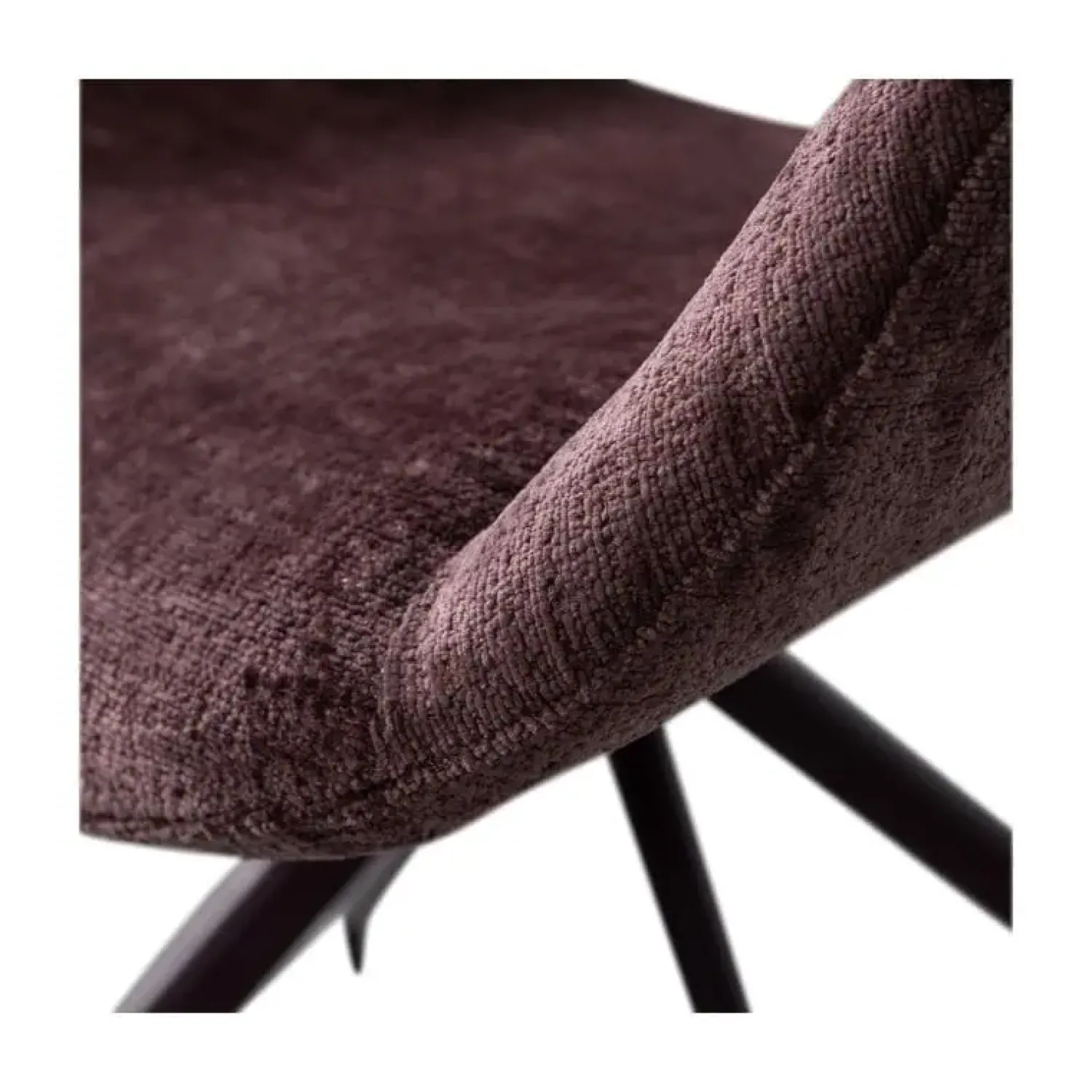 WOOOD Eetkamerstoelen|Eliva Eetkamerstoel structure velvet paars set van 2