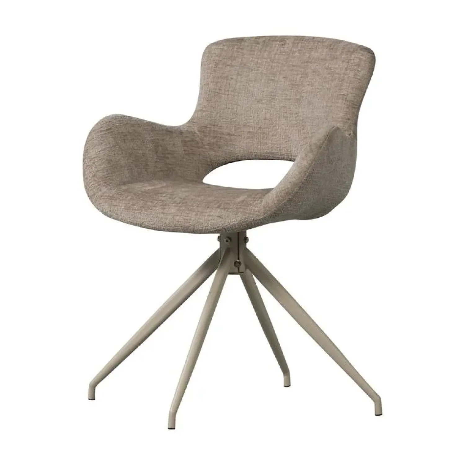 WOOOD Eetkamerstoelen|Eliva Eetkamerstoel structure velvet zand set van 2