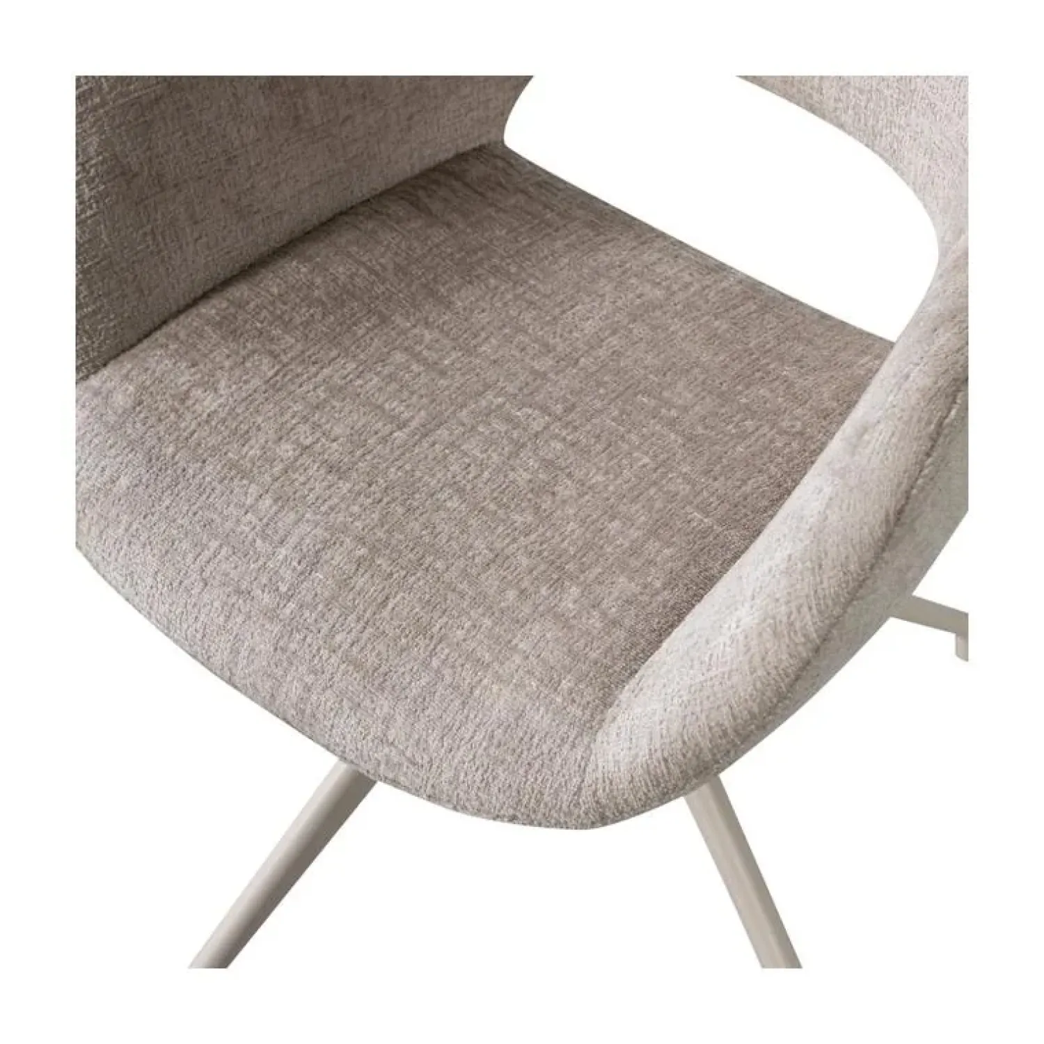 WOOOD Eetkamerstoelen|Eliva Eetkamerstoel structure velvet zand set van 2