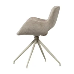 WOOOD Eetkamerstoelen|Eliva Eetkamerstoel structure velvet zand set van 2