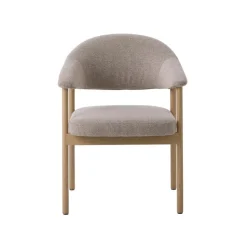 LykkeHome Eetkamerstoelen|Eliza Eetkamerstoel lichtbruin met naturel poot