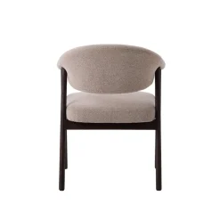 LykkeHome Eetkamerstoelen|Eliza Eetkamerstoel lichtbruin met walnoot poot