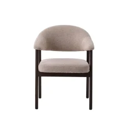 LykkeHome Eetkamerstoelen|Eliza Eetkamerstoel lichtbruin met walnoot poot
