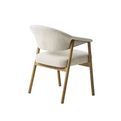 LykkeHome Eetkamerstoelen|Eliza Eetkamerstoel zand met naturel poot