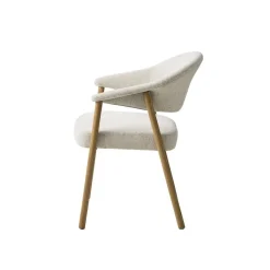 LykkeHome Eetkamerstoelen|Eliza Eetkamerstoel zand met naturel poot