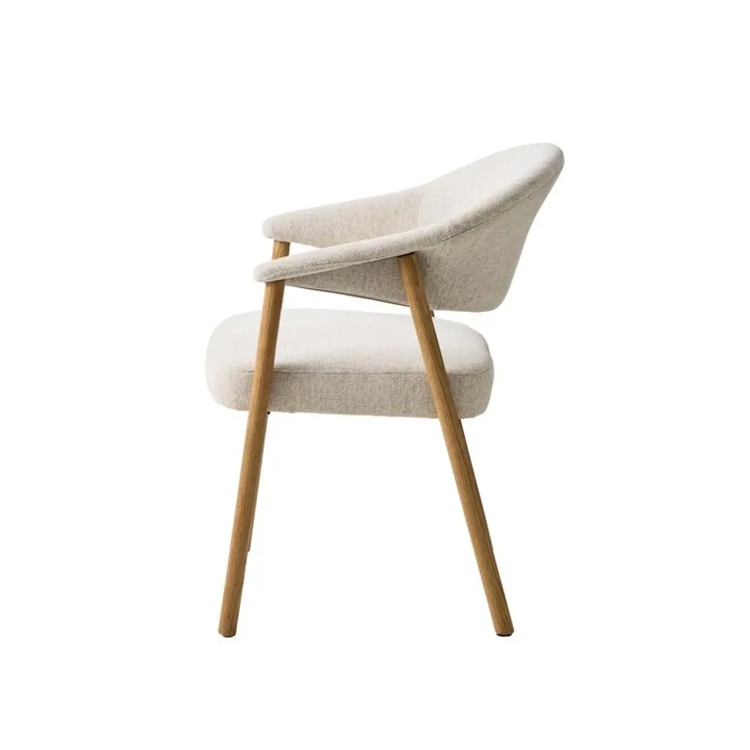 LykkeHome Eetkamerstoelen|Eliza Eetkamerstoel zand met naturel poot