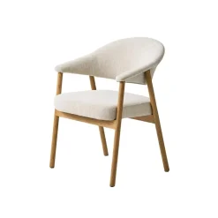 LykkeHome Eetkamerstoelen|Eliza Eetkamerstoel zand met naturel poot