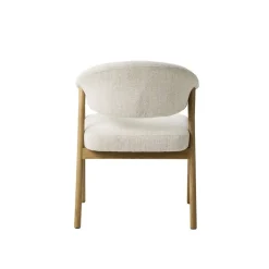 LykkeHome Eetkamerstoelen|Eliza Eetkamerstoel zand met naturel poot