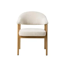LykkeHome Eetkamerstoelen|Eliza Eetkamerstoel zand met naturel poot