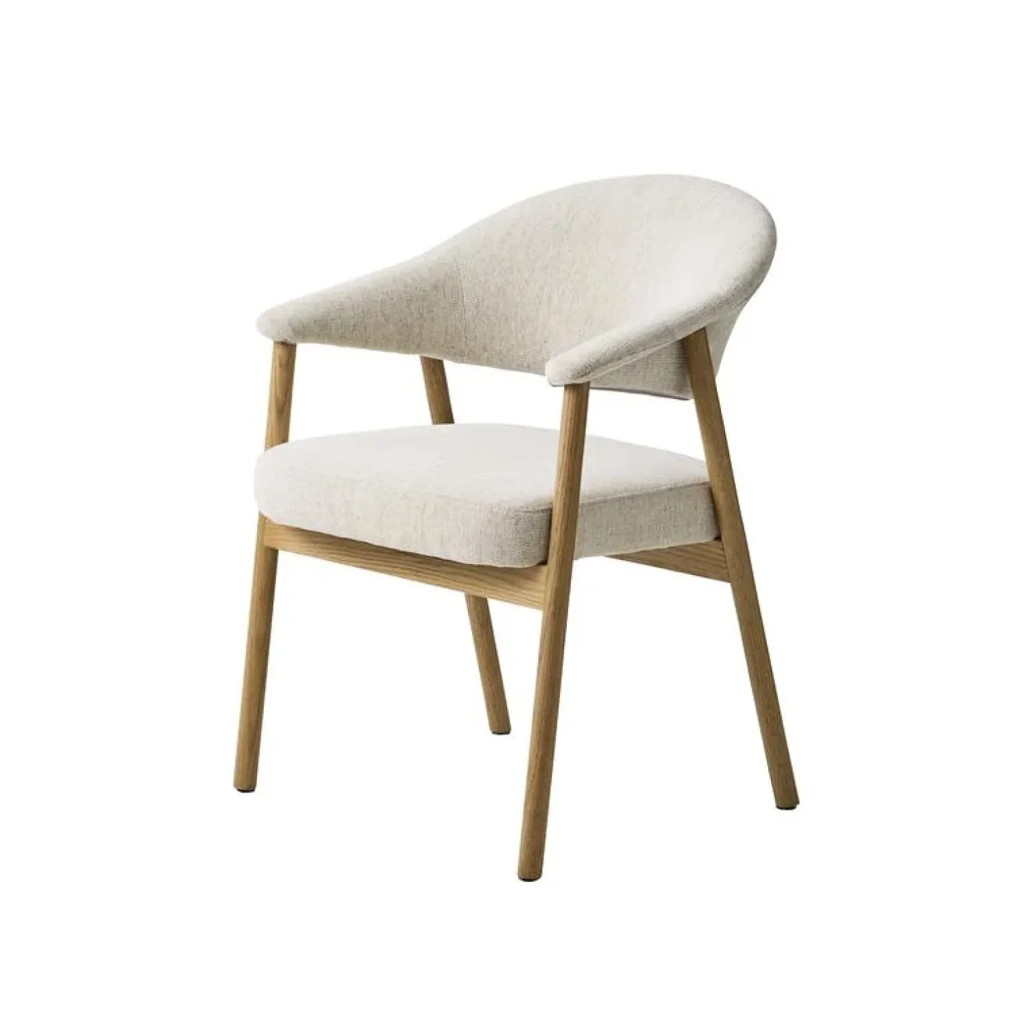 LykkeHome Eetkamerstoelen|Eliza Eetkamerstoel zand met naturel poot
