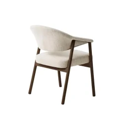 LykkeHome Eetkamerstoelen|Eliza Eetkamerstoel zand met walnoot poot