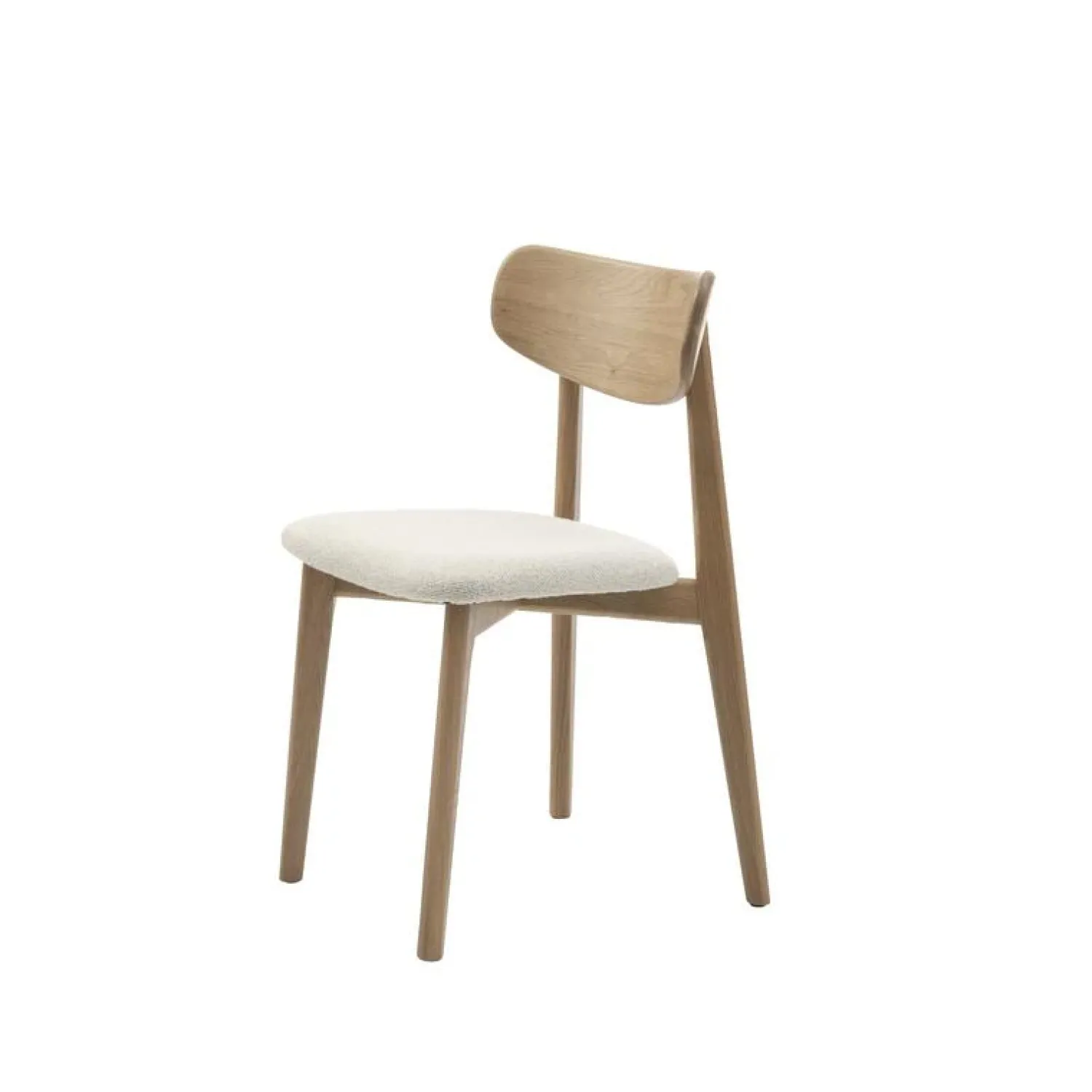 LykkeHome Eetkamerstoelen|Elma Eetkamerstoel gebroken wit bouclé