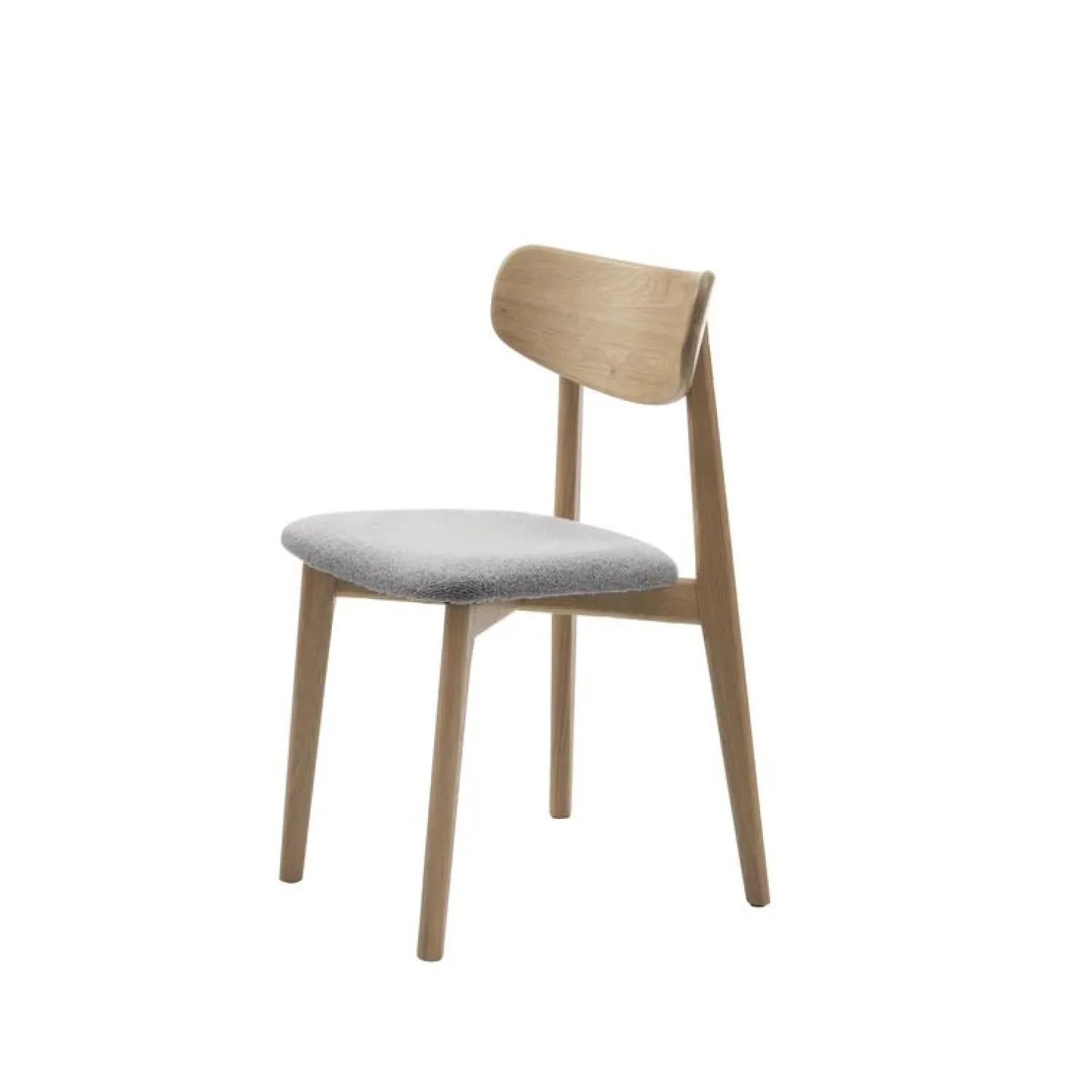 LykkeHome Eetkamerstoelen|Elma Eetkamerstoel grijs bouclé