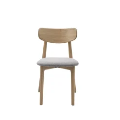 LykkeHome Eetkamerstoelen|Elma Eetkamerstoel grijs bouclé