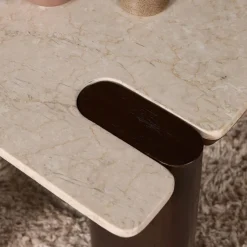 Furndea Bijzettafels|Elodie Bijzettafel Creme Marmer 57 cm