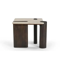 Furndea Bijzettafels|Elodie Bijzettafel Creme Marmer 57 cm