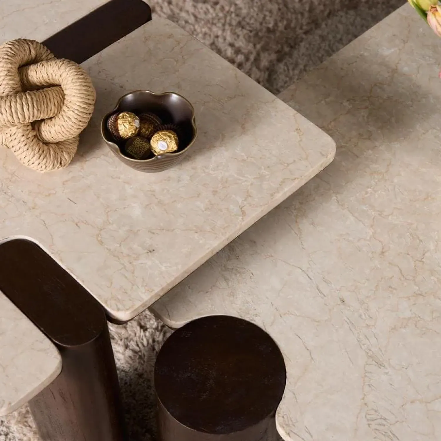 Furndea Salontafels|Elodie Salontafel Creme Marmer 128 cm