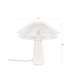 Dutchbone Tafellampen|Elon 1-lichts Tafellamp Wit 61cm