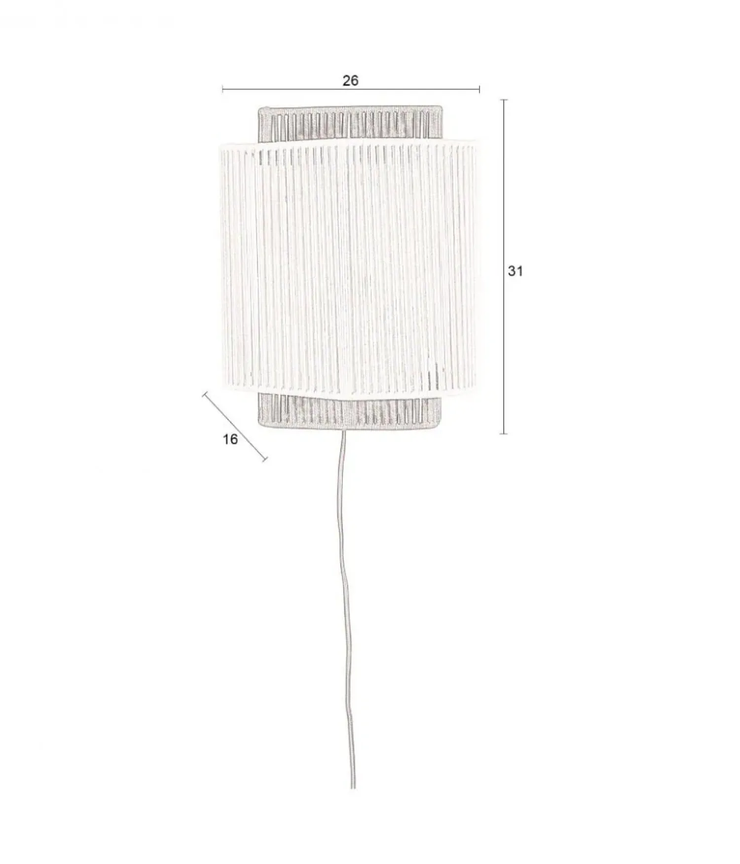 Dutchbone Wandlampen|Elon 1-lichts Wandlamp Wit