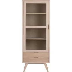 Nordhavn Vitrinekasten|Industriele Kasten|Eloria Vitrinekast hoog Naturel 72cm