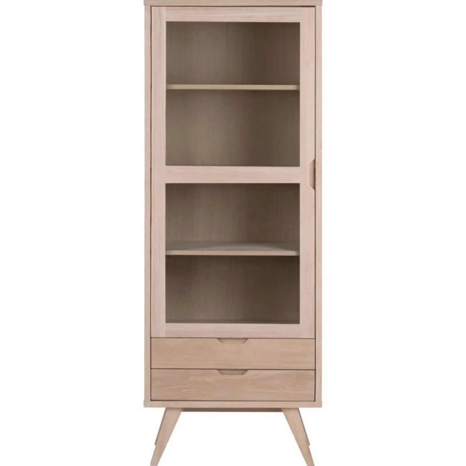 Nordhavn Vitrinekasten|Industriele Kasten|Eloria Vitrinekast hoog Naturel 72cm