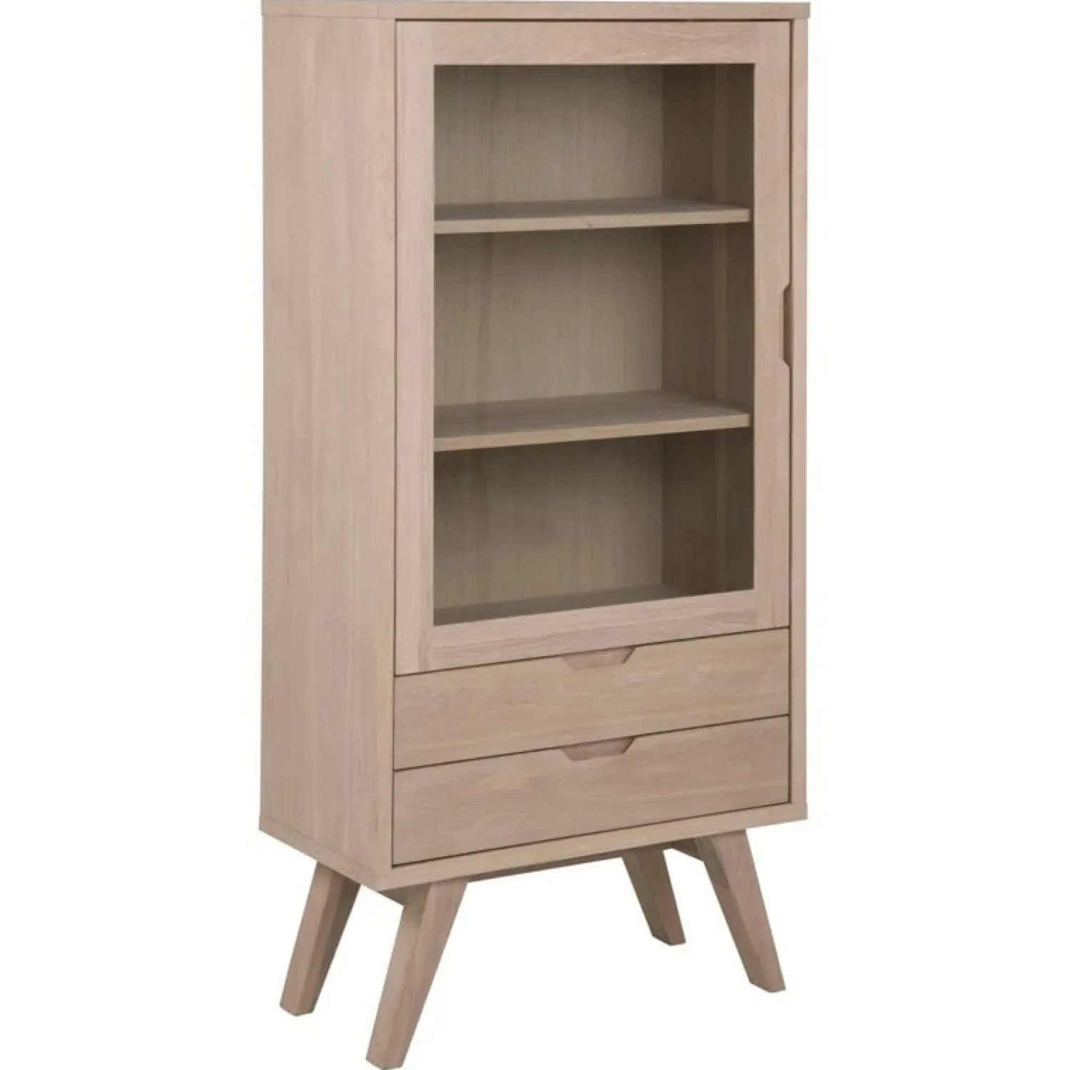 Nordhavn Vitrinekasten|Industriele Kasten|Eloria Vitrinekast laag Naturel 72cm