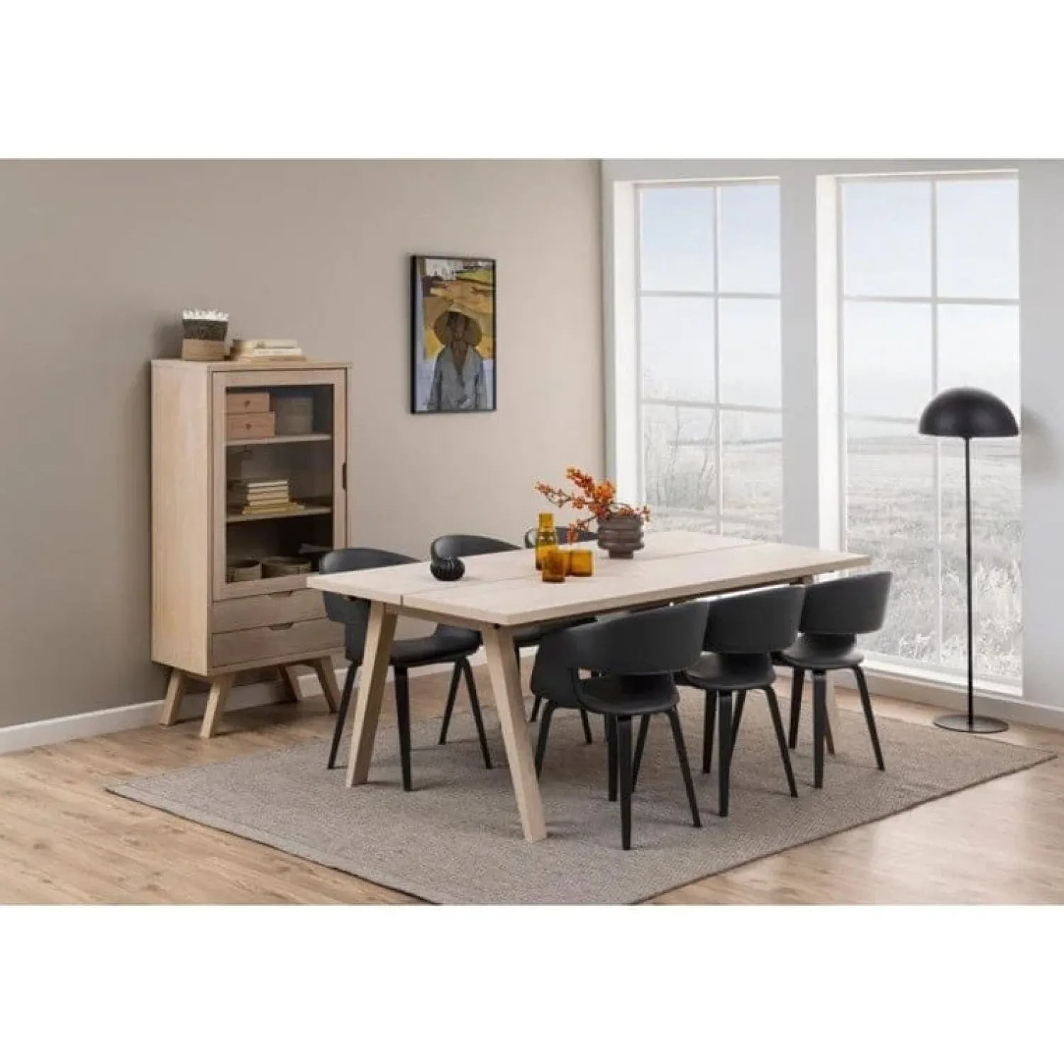 Nordhavn Vitrinekasten|Industriele Kasten|Eloria Vitrinekast laag Naturel 72cm