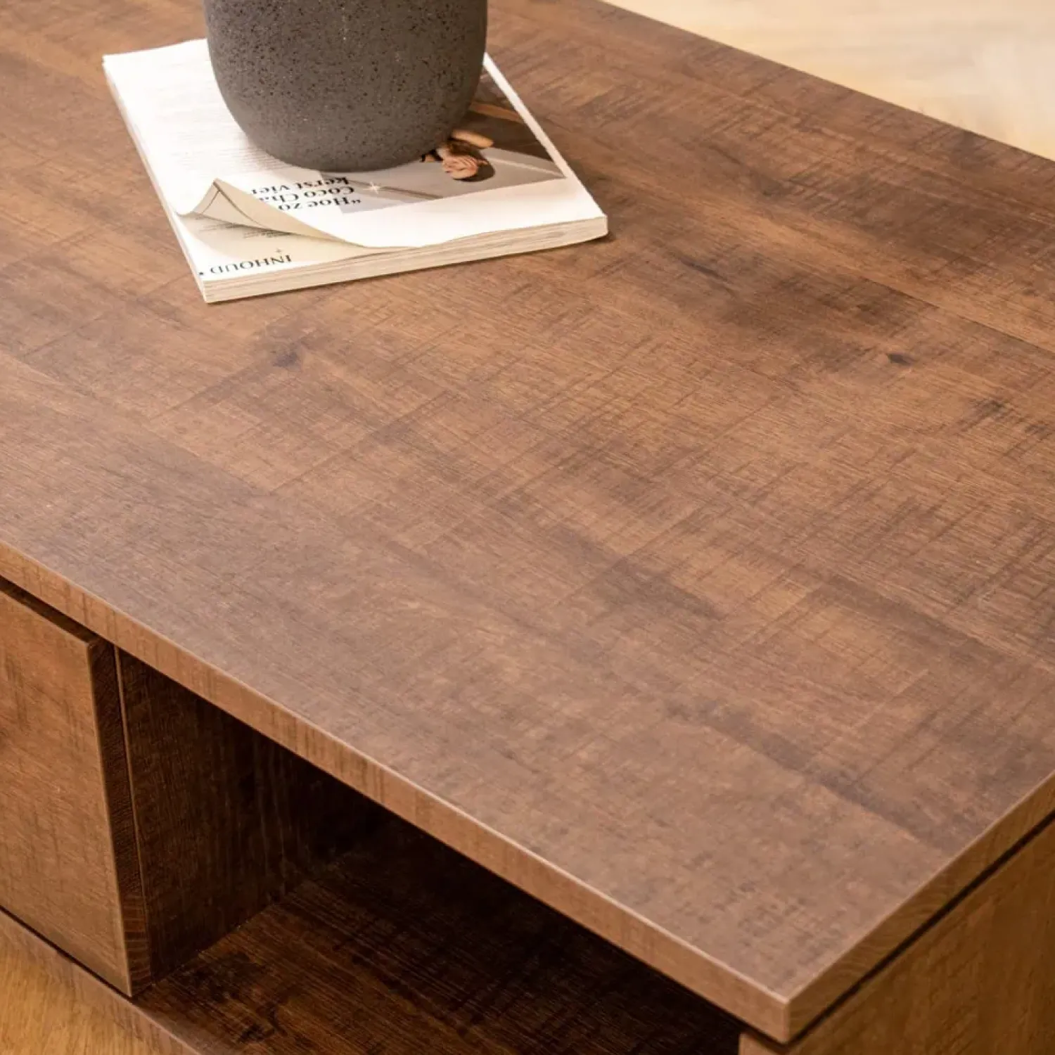Maison Madera Salontafels|Elowen Salontafel 1 lade Donkerbruin 135cm
