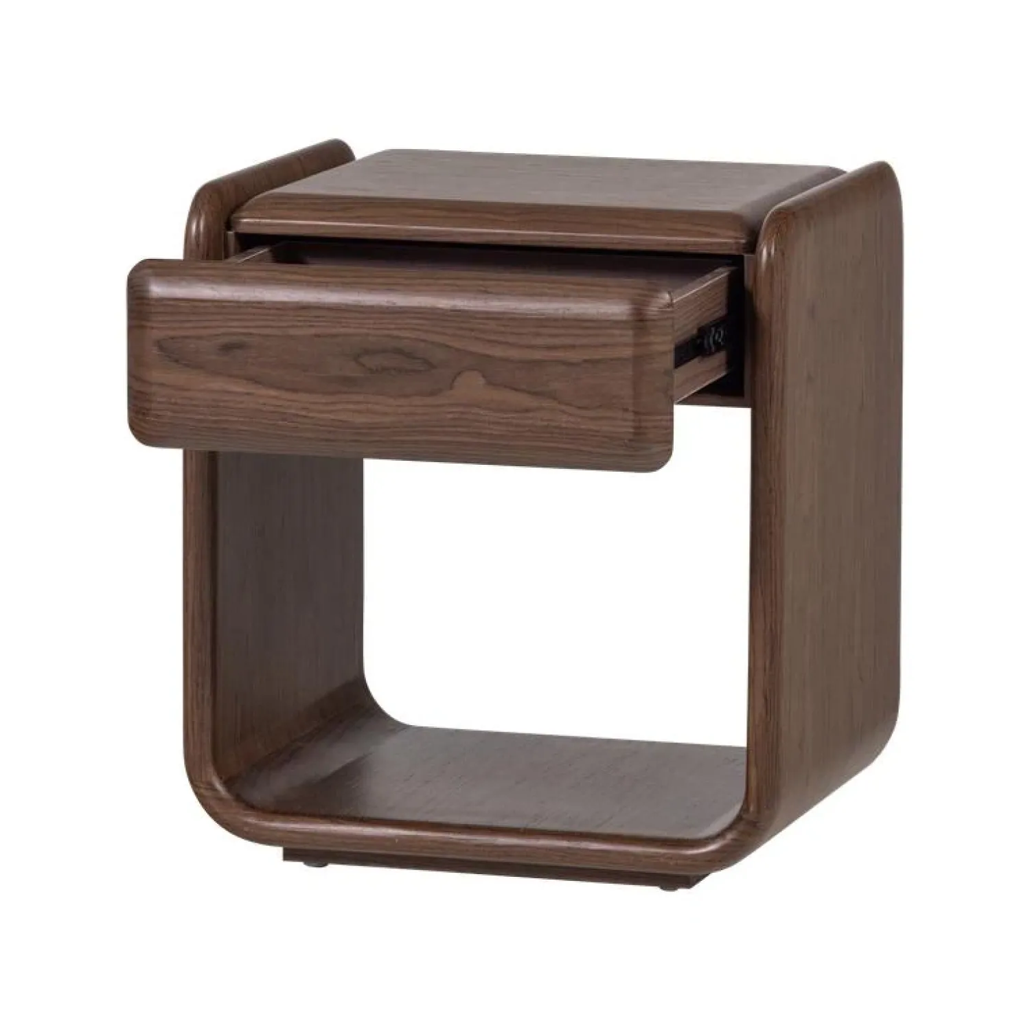 WOOOD Nachtkastjes|Industriele Kasten|Elura Nachtkastje 1 lade Fineer Bruin 51cm