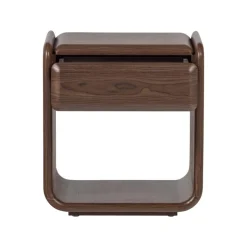 WOOOD Nachtkastjes|Industriele Kasten|Elura Nachtkastje 1 lade Fineer Bruin 51cm