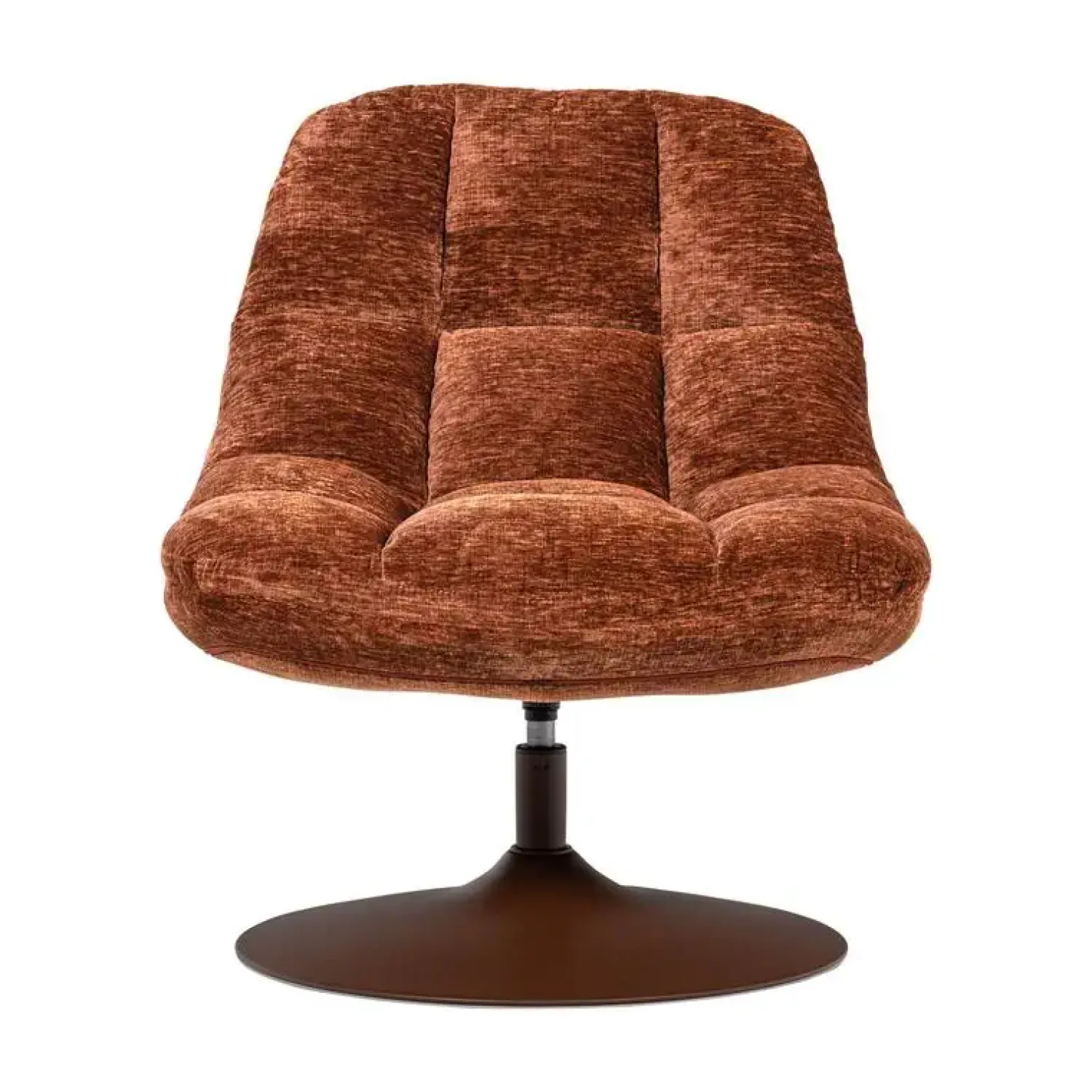 WOOOD Fauteuils|Elvi Draaifauteuil chenille structuur roestbruin