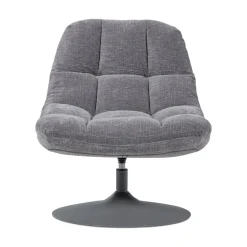 WOOOD Fauteuils|Elvi Draaifauteuil chenille structuur lichtgrijs