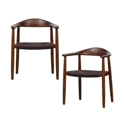 vtwonen Eetkamerstoelen|Embrace Eetkamerstoel gevlochten zitting beuken donkerbruin