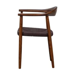 vtwonen Eetkamerstoelen|Embrace Eetkamerstoel gevlochten zitting beuken donkerbruin