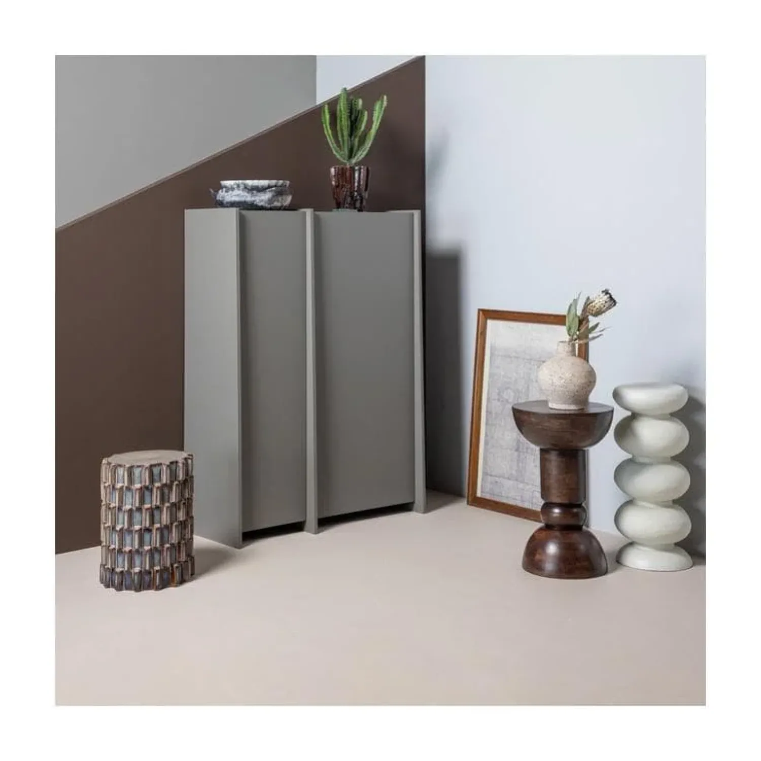 WOOOD Bijzettafels|Emel Bijzettafel rond Mangohout Donkerbruin 40cm