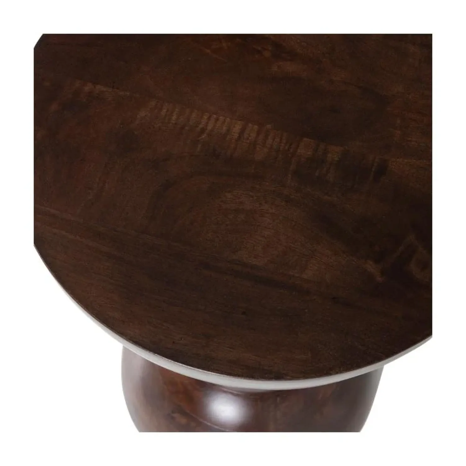 WOOOD Bijzettafels|Emel Bijzettafel rond Mangohout Donkerbruin 40cm