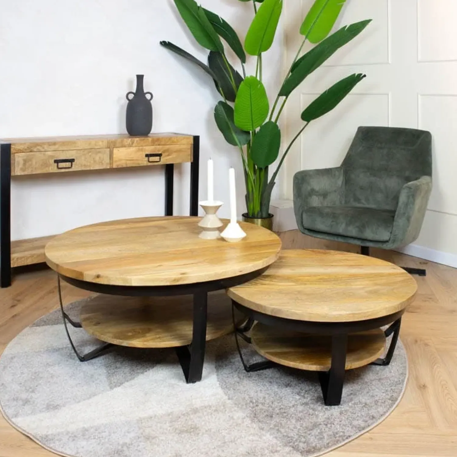 Furndea Salontafels|Emmy salontafel industrieel set van 2