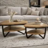 Vane Living Salontafels|Emmy Salontafel L driehoek Naturel mangohout 90cm