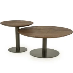Eleonora Salontafels|Esila Salontafel rond Bruin 80cm