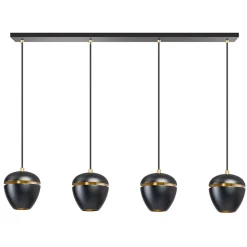 Trading Lighting Hanglampen|ETH Claire 4-lichts hanglamp zwart/goud