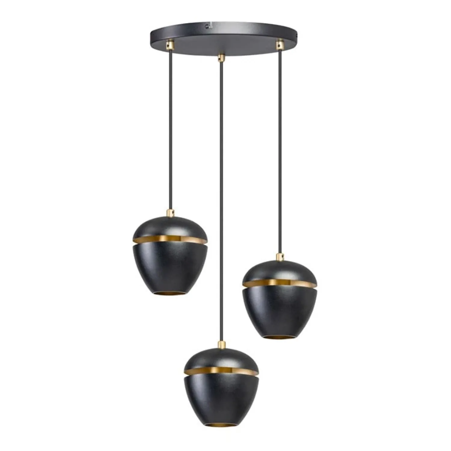 Trading Lighting Hanglampen|ETH Claire 3-lichts hanglamp zwart/goud