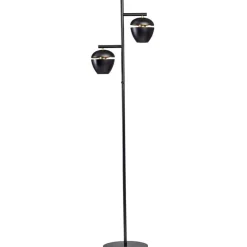Trading Lighting Vloerlampen|ETH Claire 2-lichts vloerlamp zwart/goud