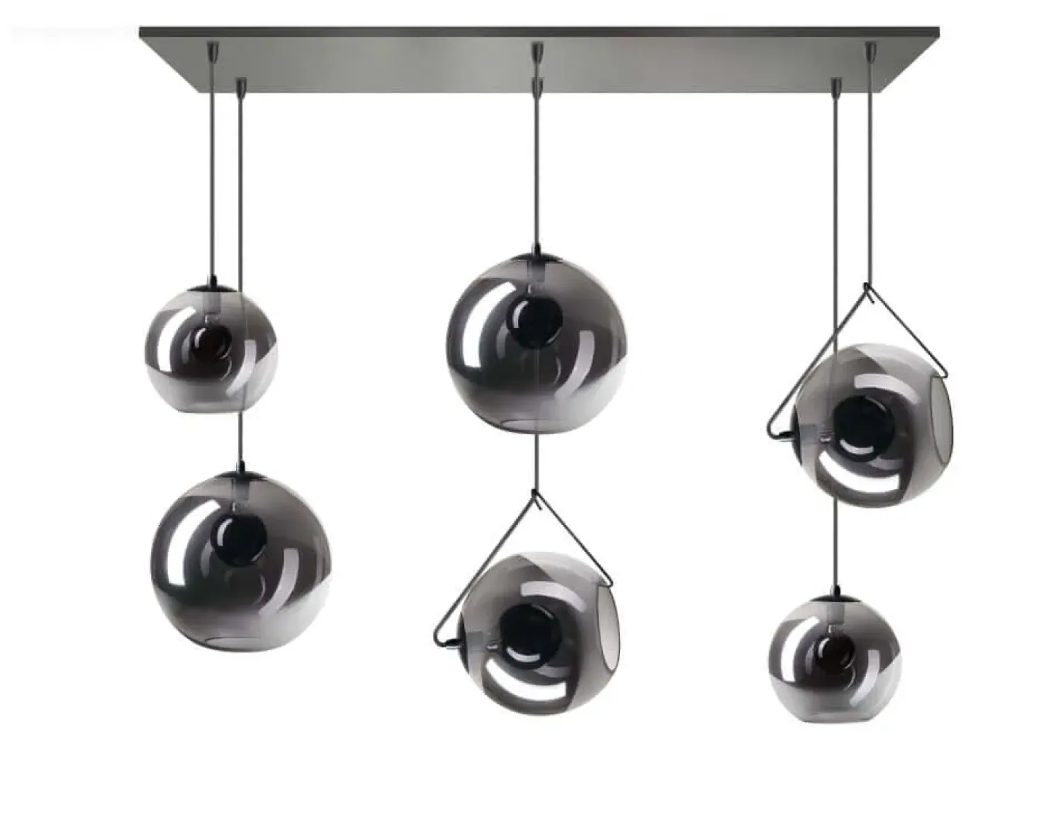 Trading Lighting Hanglampen|Glazen Hanglamp|ETH Valora 6-lichts hanglamp