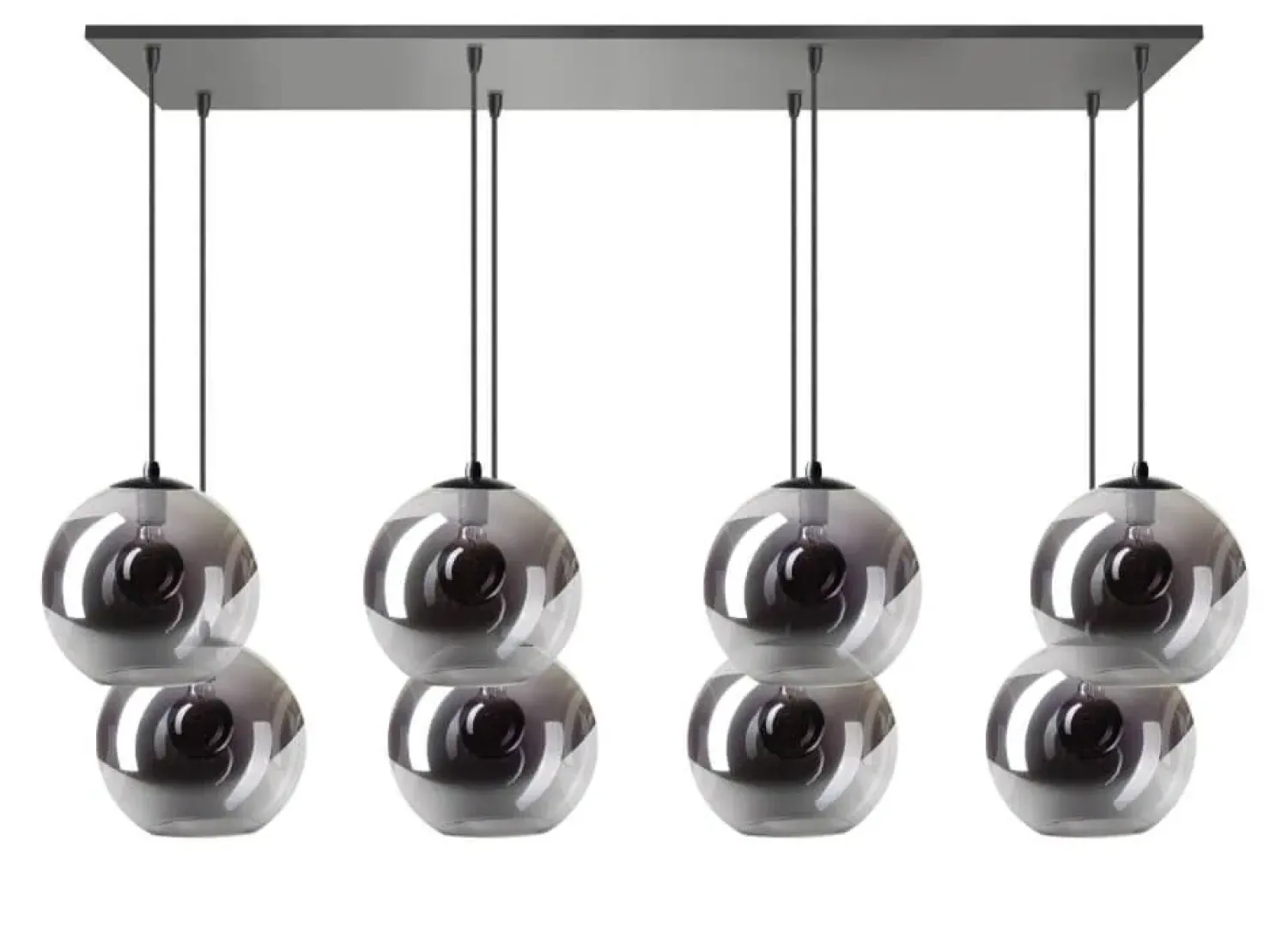 Trading Lighting Hanglampen|Glazen Hanglamp|ETH Valora 8-lights hanglamp