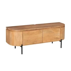 Furndea Industriele Kasten|Tv Meubels|Evi Zwevend Tv meubel Naturel Mangohout 120cm