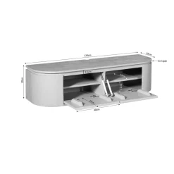 Furndea Industriele Kasten|Tv Meubels|Evi Zwevend Tv meubel Naturel Mangohout 120cm