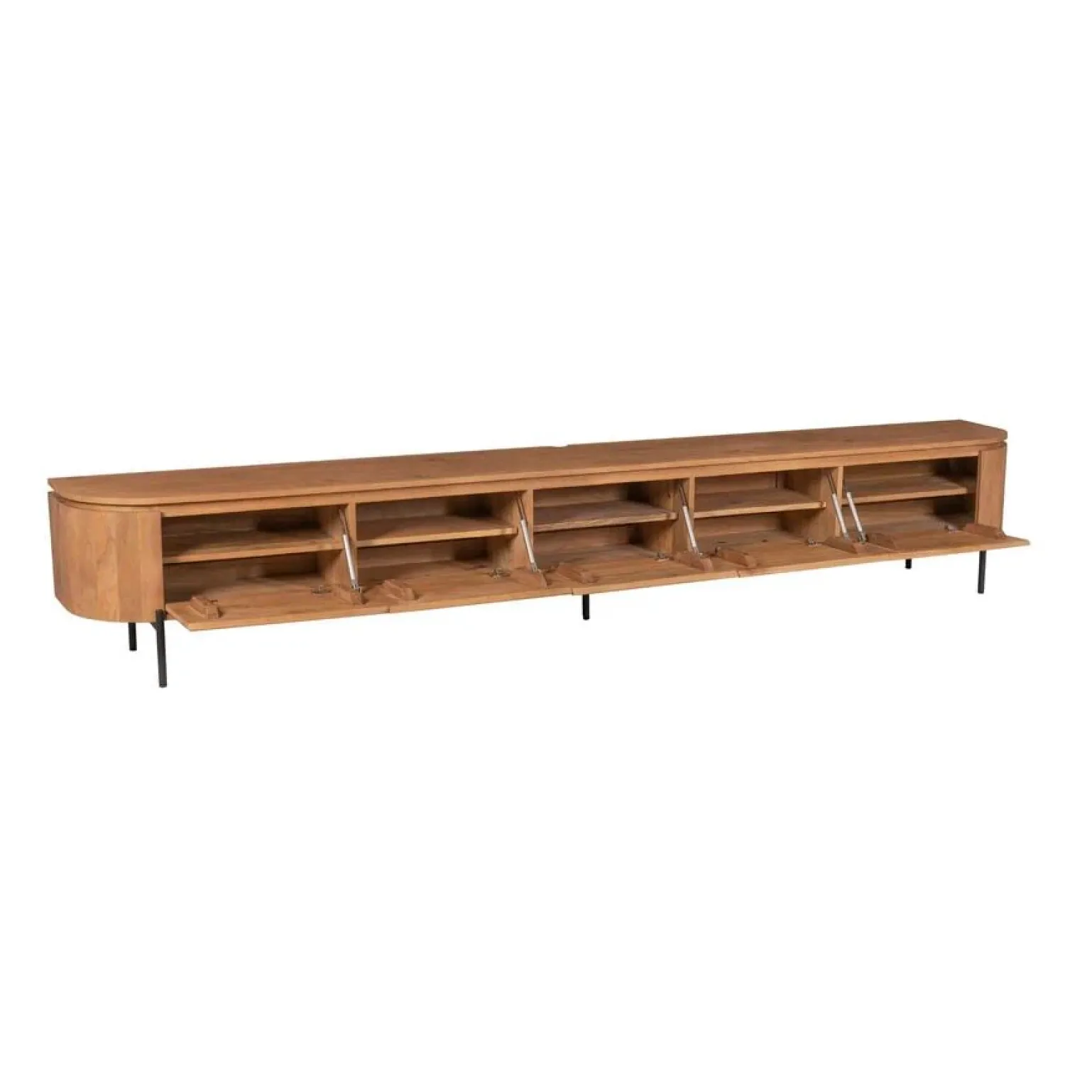 Furndea Industriele Kasten|Tv Meubels|Evi Zwevend Tv meubel Naturel Mangohout 280cm