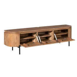 Furndea Industriele Kasten|Tv Meubels|Evi Zwevend Tv meubel Naturel Mangohout 160cm