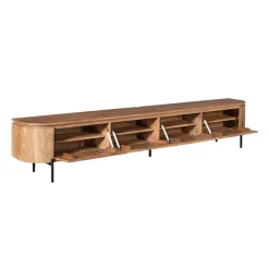 Furndea Industriele Kasten|Tv Meubels|Evi Zwevend Tv meubel Naturel Mangohout 240cm