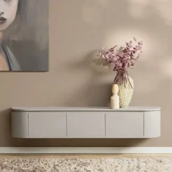 Furndea Industriele Kasten|Tv Meubels|Evi Zwevend Tv meubel Taupe Mangohout 160cm